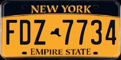 NY license plate FDZ7734