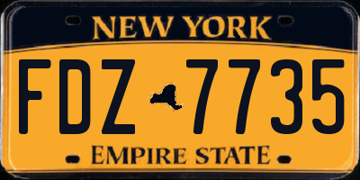 NY license plate FDZ7735