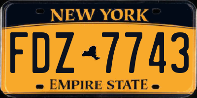 NY license plate FDZ7743