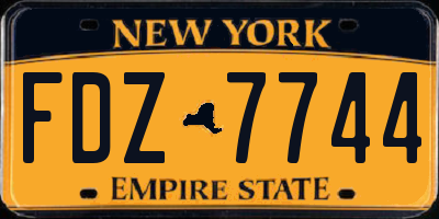 NY license plate FDZ7744