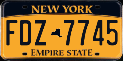 NY license plate FDZ7745