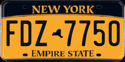NY license plate FDZ7750
