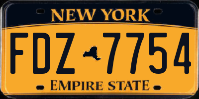 NY license plate FDZ7754
