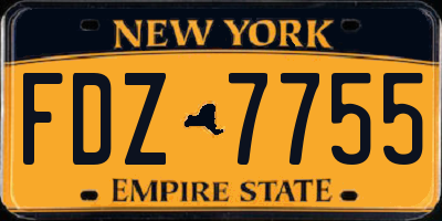 NY license plate FDZ7755