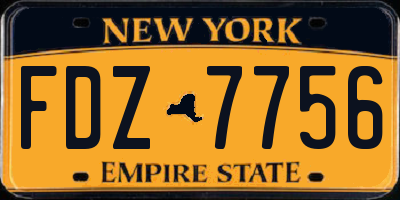 NY license plate FDZ7756
