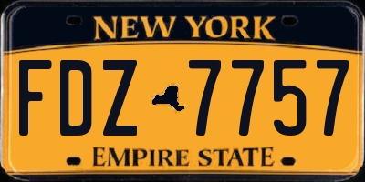 NY license plate FDZ7757