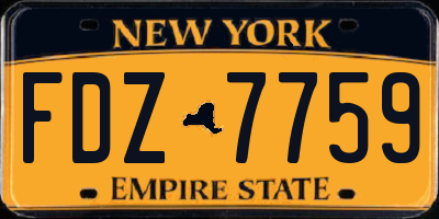 NY license plate FDZ7759
