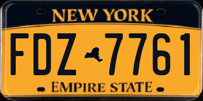 NY license plate FDZ7761