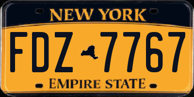 NY license plate FDZ7767