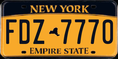 NY license plate FDZ7770