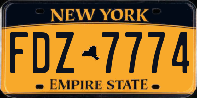 NY license plate FDZ7774