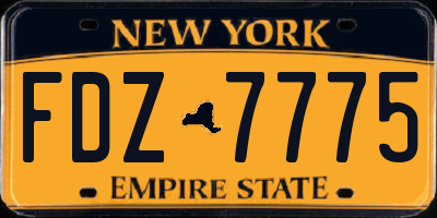 NY license plate FDZ7775