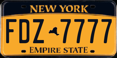 NY license plate FDZ7777