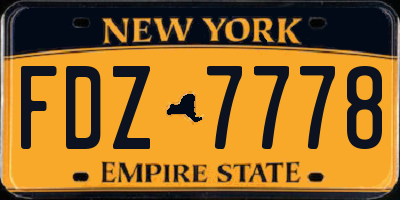 NY license plate FDZ7778