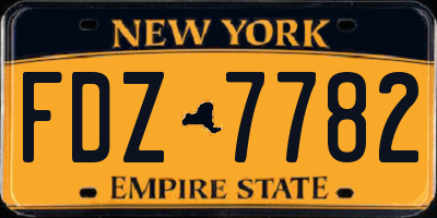NY license plate FDZ7782
