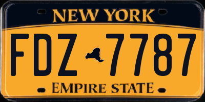 NY license plate FDZ7787