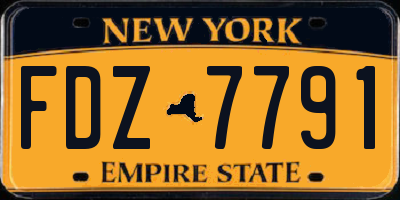 NY license plate FDZ7791
