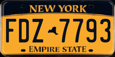 NY license plate FDZ7793