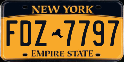 NY license plate FDZ7797