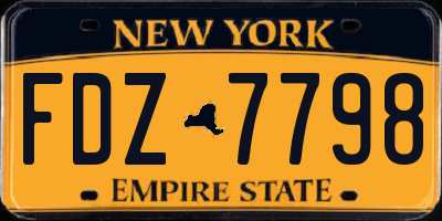 NY license plate FDZ7798