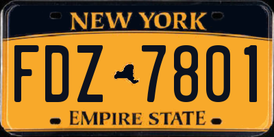 NY license plate FDZ7801