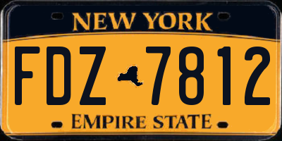 NY license plate FDZ7812