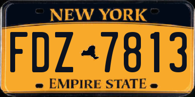 NY license plate FDZ7813