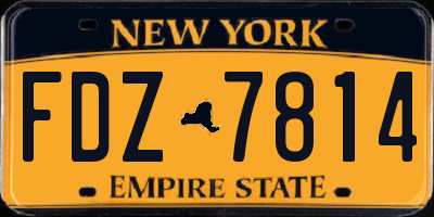 NY license plate FDZ7814