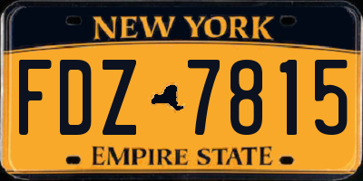 NY license plate FDZ7815