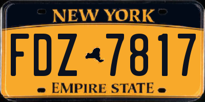 NY license plate FDZ7817