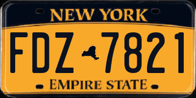 NY license plate FDZ7821