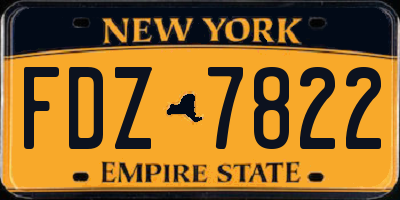 NY license plate FDZ7822