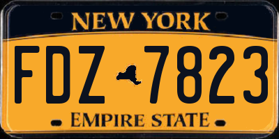NY license plate FDZ7823