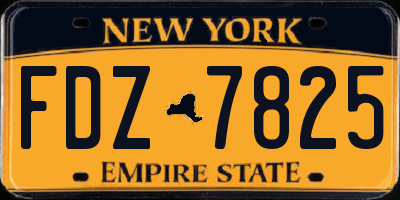 NY license plate FDZ7825