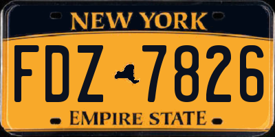 NY license plate FDZ7826
