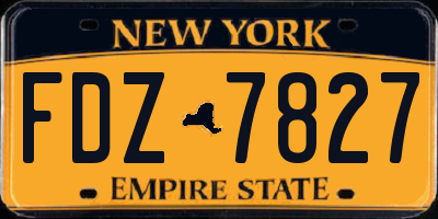 NY license plate FDZ7827