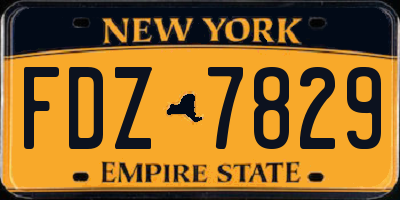 NY license plate FDZ7829