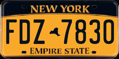 NY license plate FDZ7830