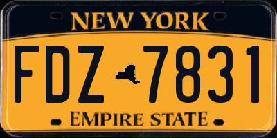 NY license plate FDZ7831