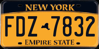NY license plate FDZ7832