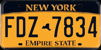 NY license plate FDZ7834