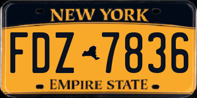 NY license plate FDZ7836