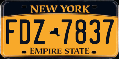 NY license plate FDZ7837