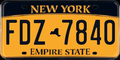 NY license plate FDZ7840