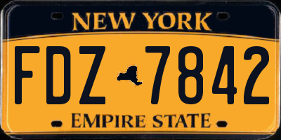 NY license plate FDZ7842