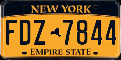 NY license plate FDZ7844