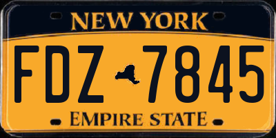 NY license plate FDZ7845