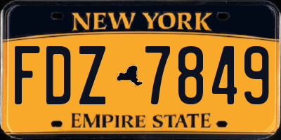 NY license plate FDZ7849