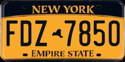NY license plate FDZ7850