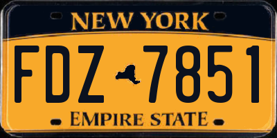 NY license plate FDZ7851
